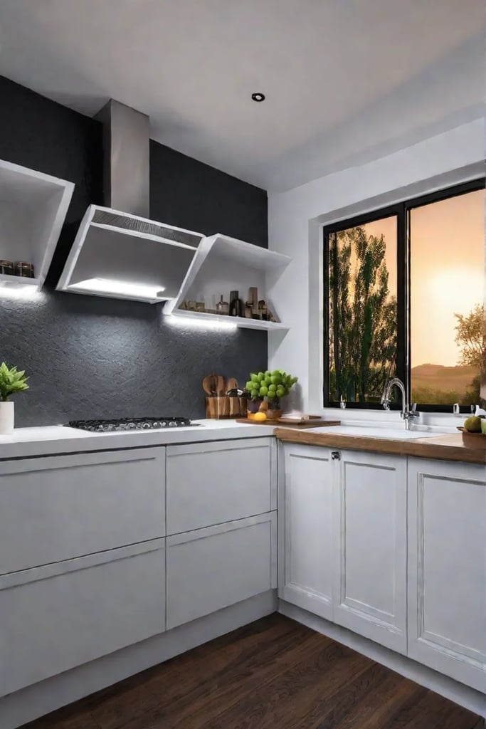 Different color temperatures of LED lights for various kitchen zones