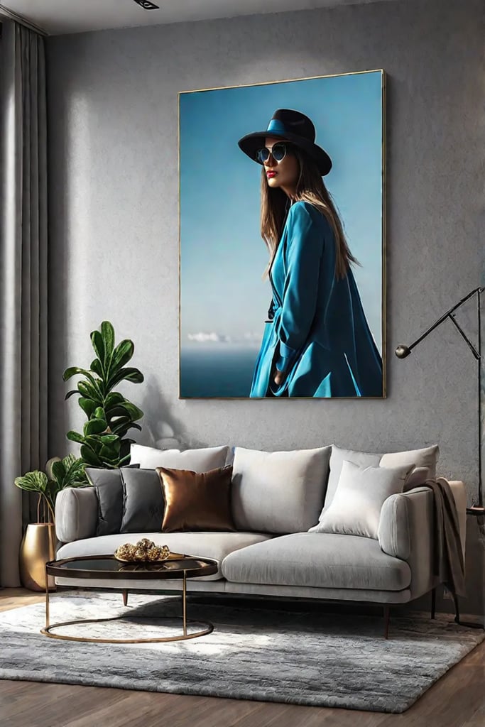 Dimensional wall decor in modern living room