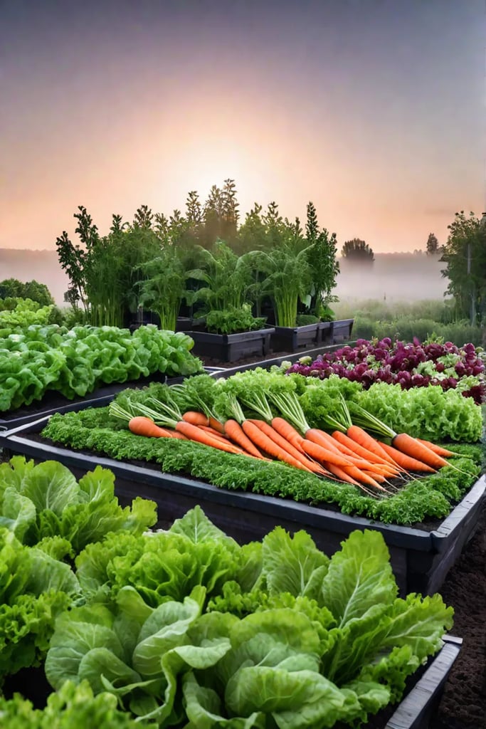 Diverse vegetable garden utilizing companion planting for a flourishing ecosystem