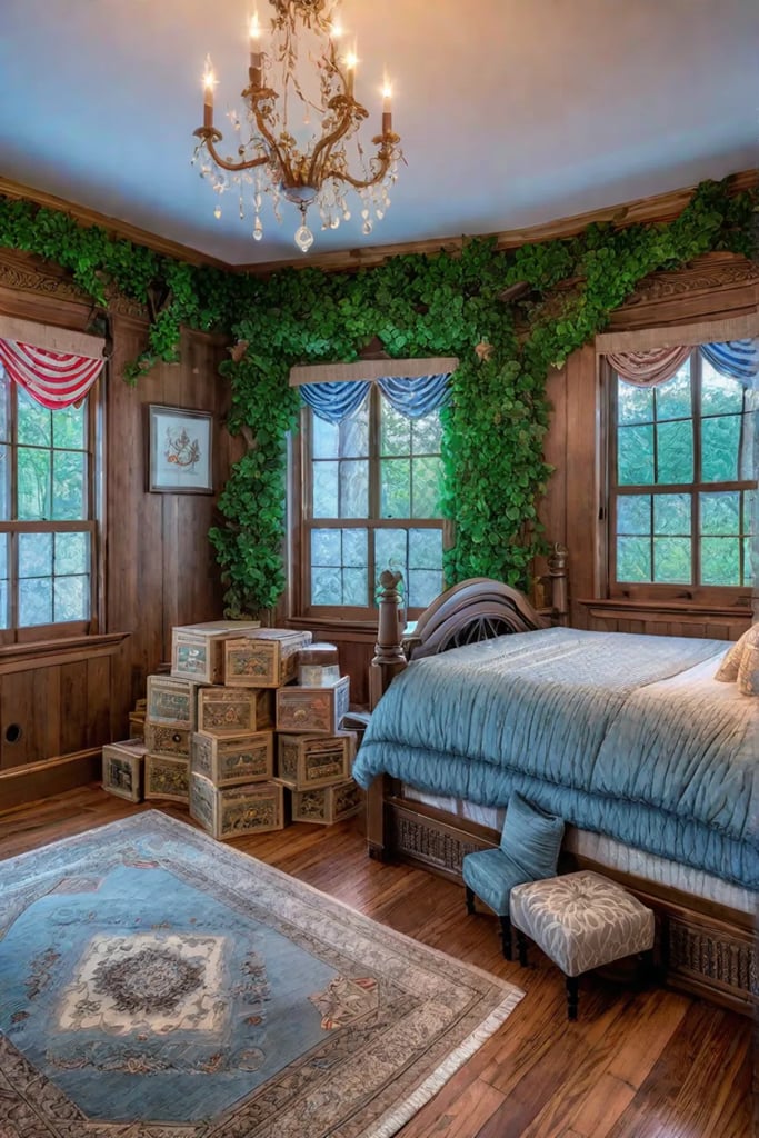 Enchanted playroom design with dressup trunk and magical decor