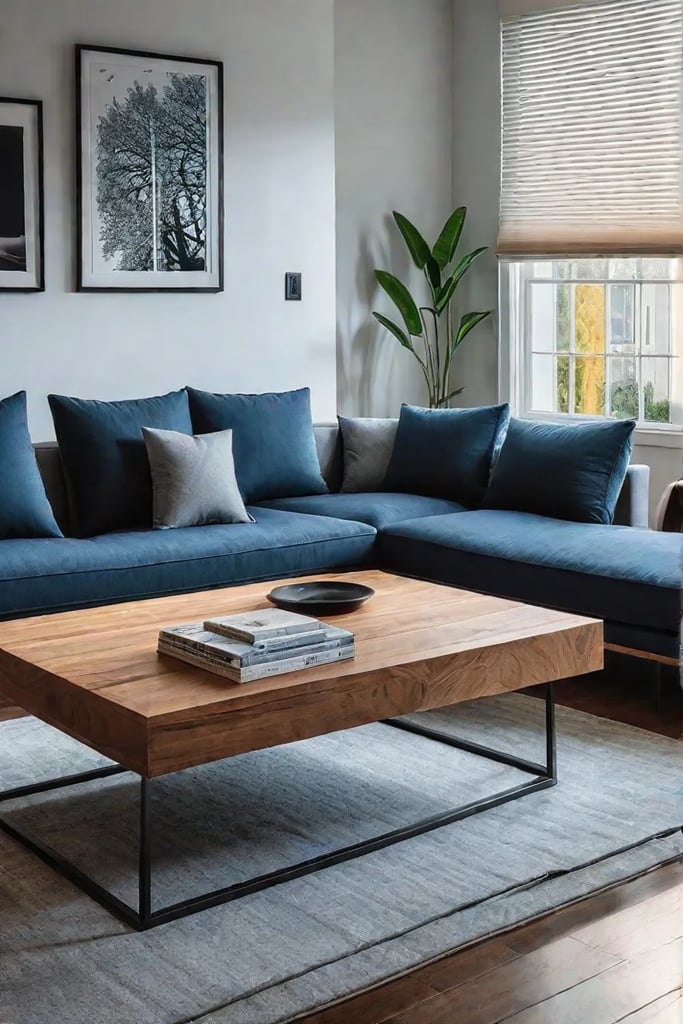 Familyfriendly living room with durable sofa and ecofriendly play area