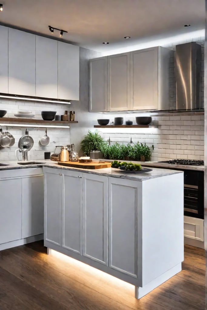 Functional and stylish kitchen with track and LED lighting