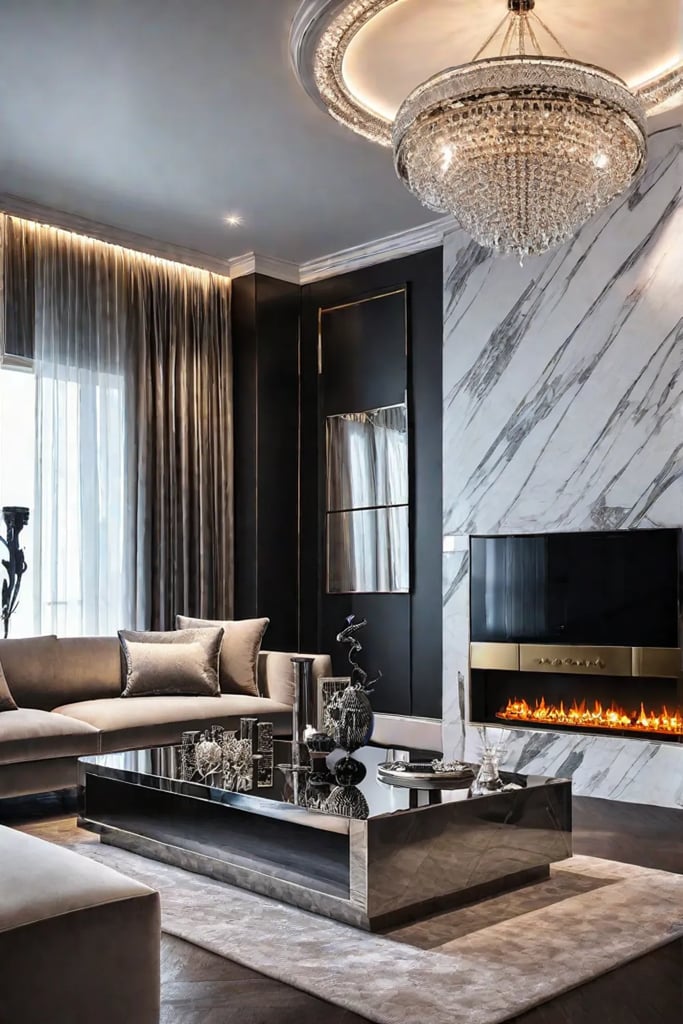 Glamorous and opulent living room