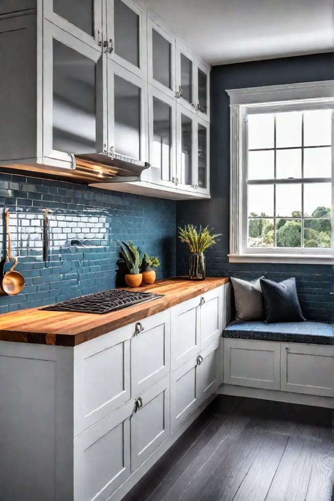 Kitchen breakfast nook with storage bench