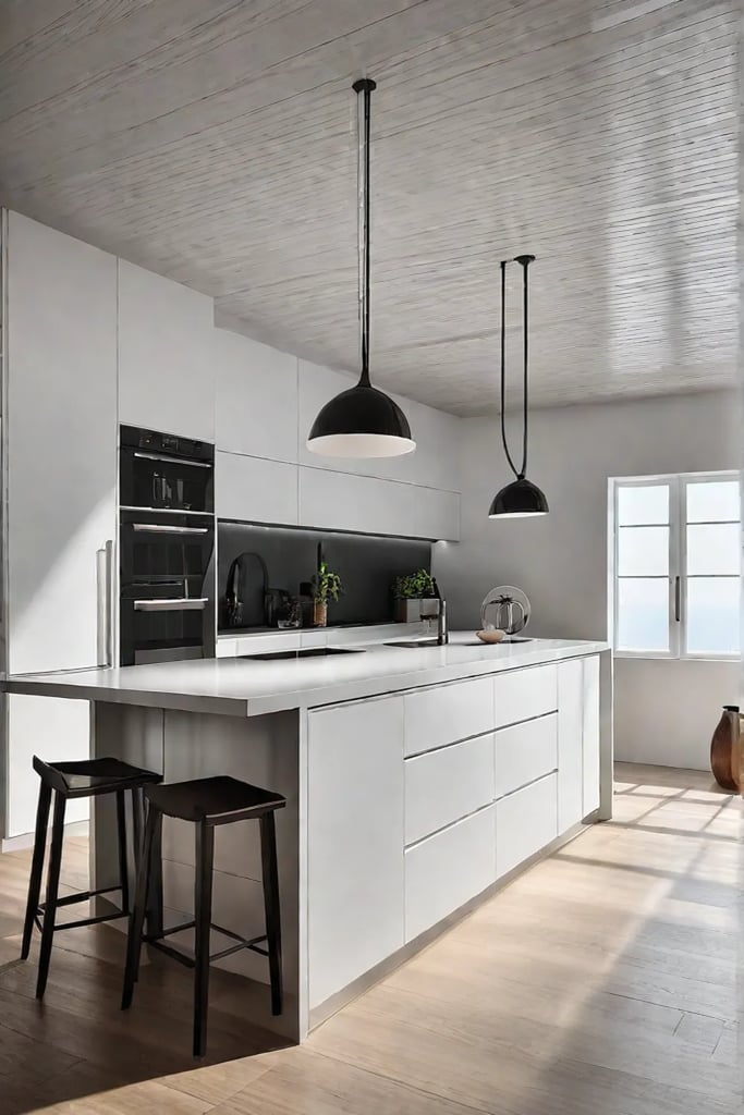 Kitchen island with builtin drawers and compartments for storage
