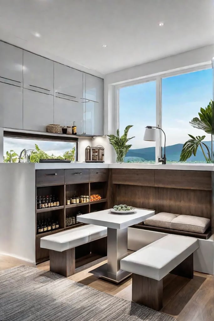 Kitchen nook bench with hidden storage