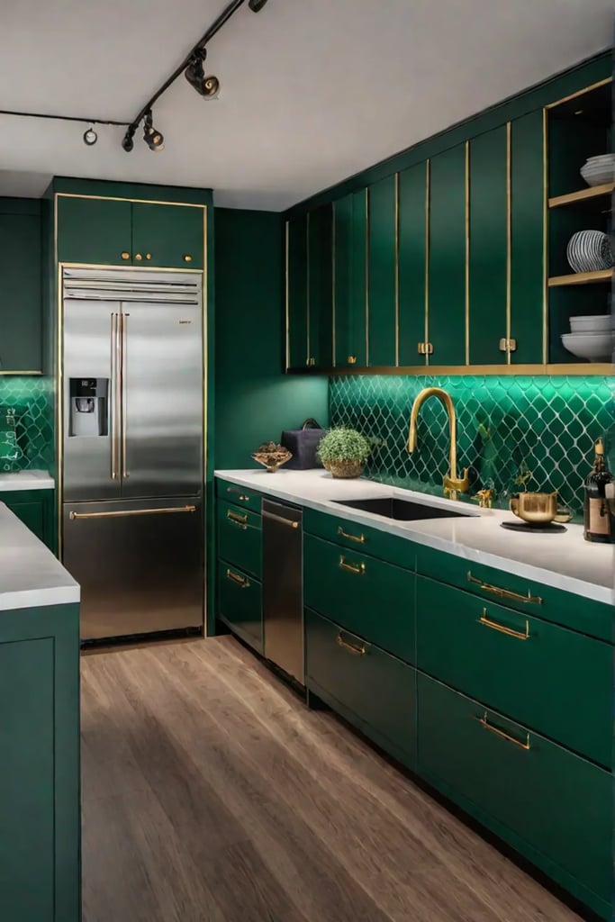 Kitchen with bold color scheme