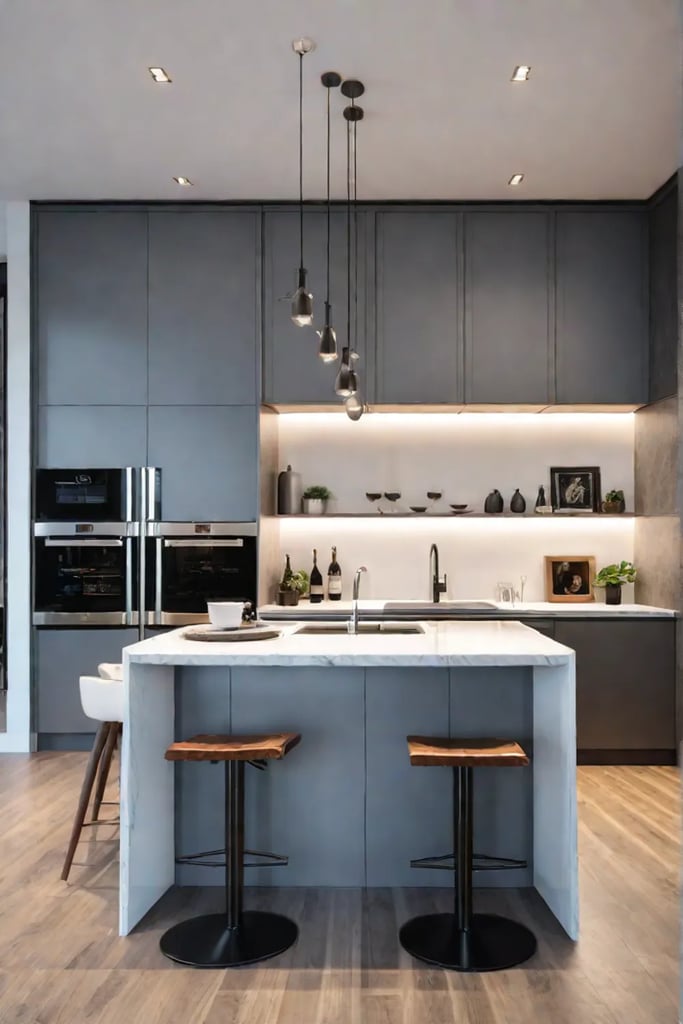 Kitchen with highend appliances and a focus on entertaining