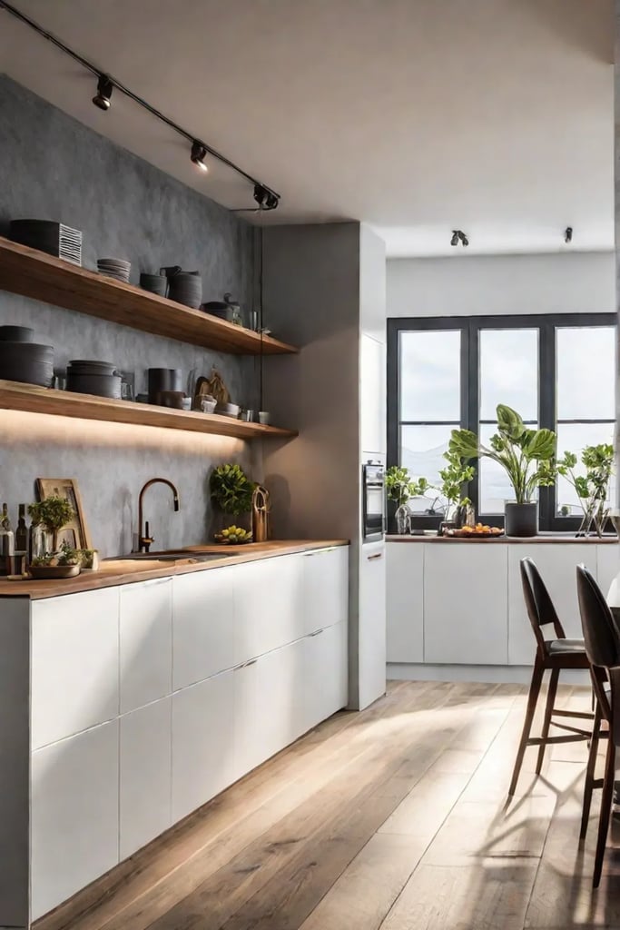 Kitchen with a balance of task and ambient lighting for functionality and ambiance