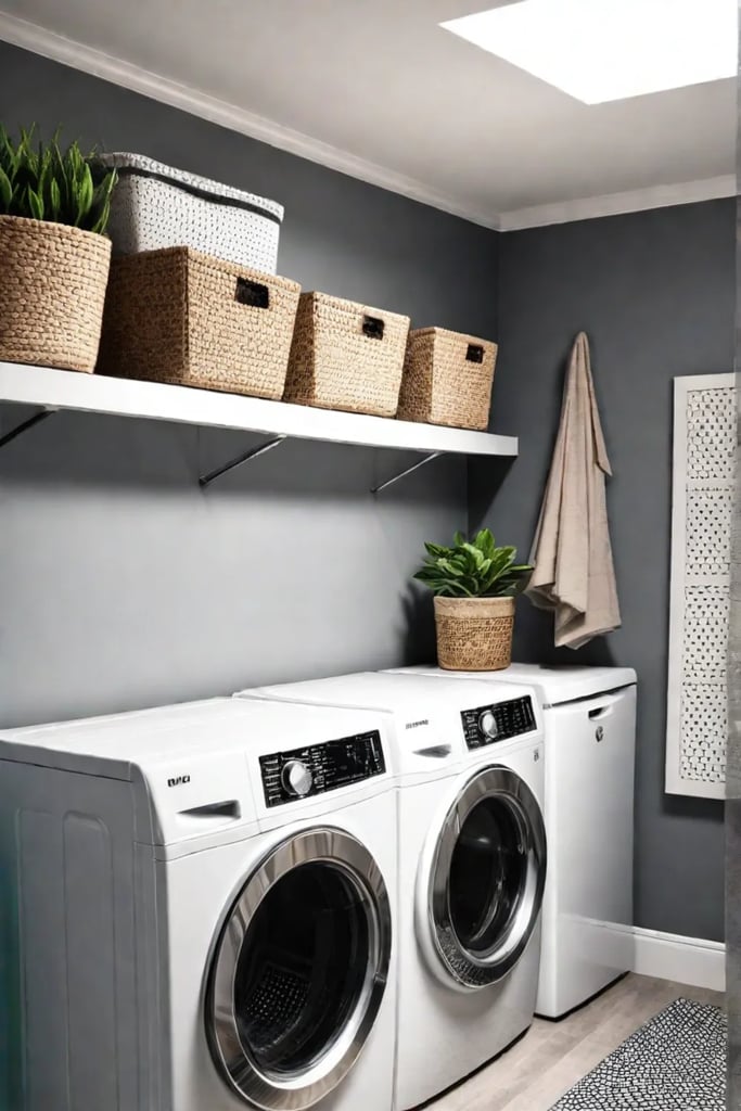 Laundry room with corner and vertical storage