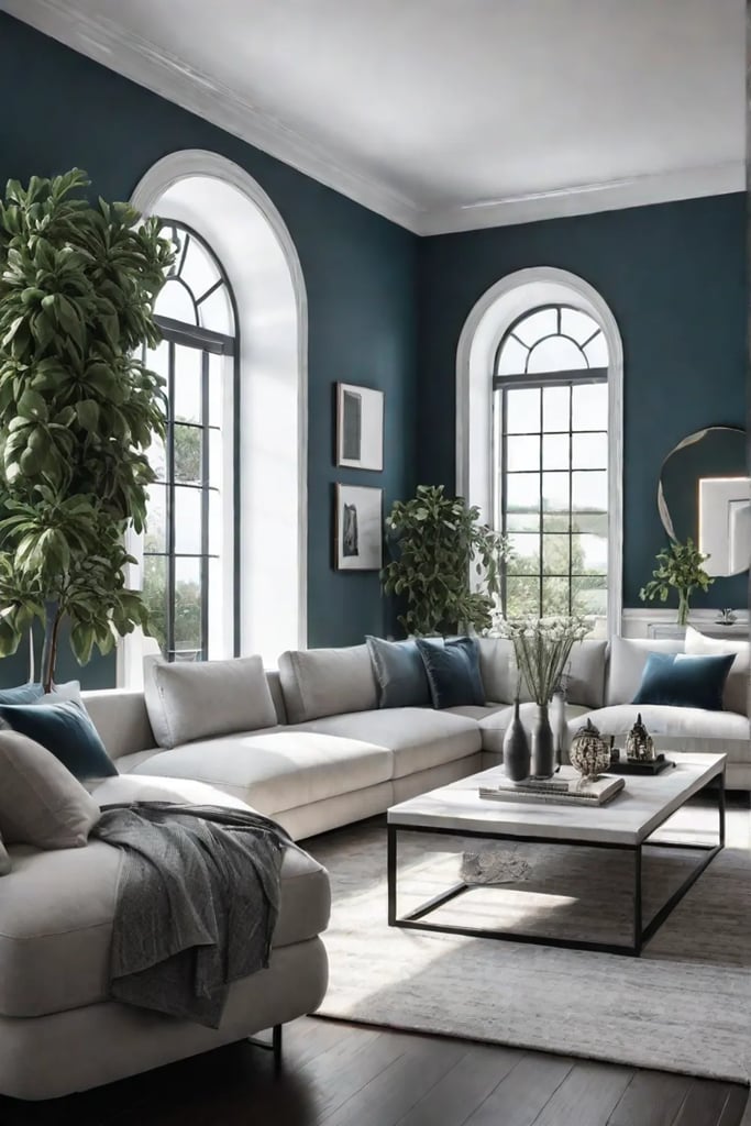 Living room with accent wall