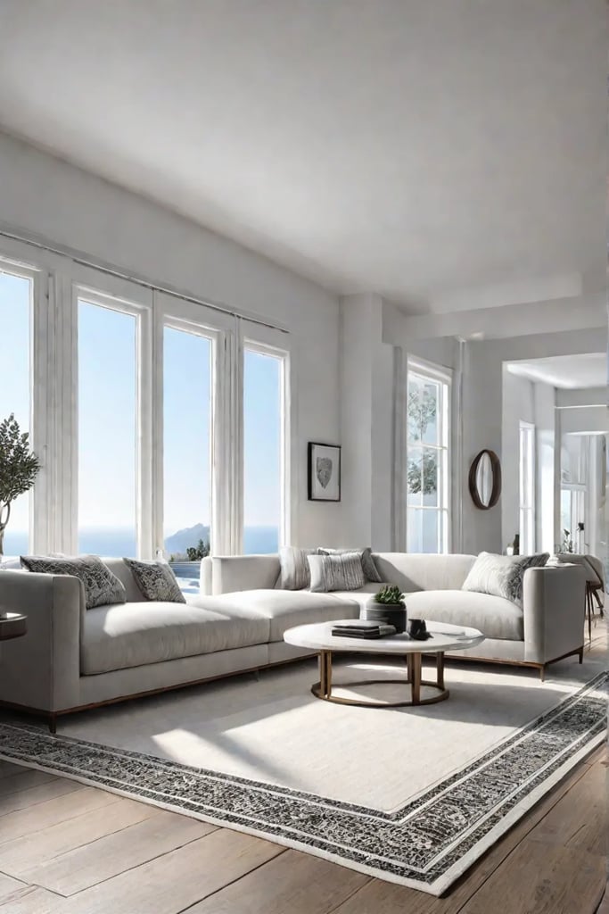 Living room with bright and airy decor