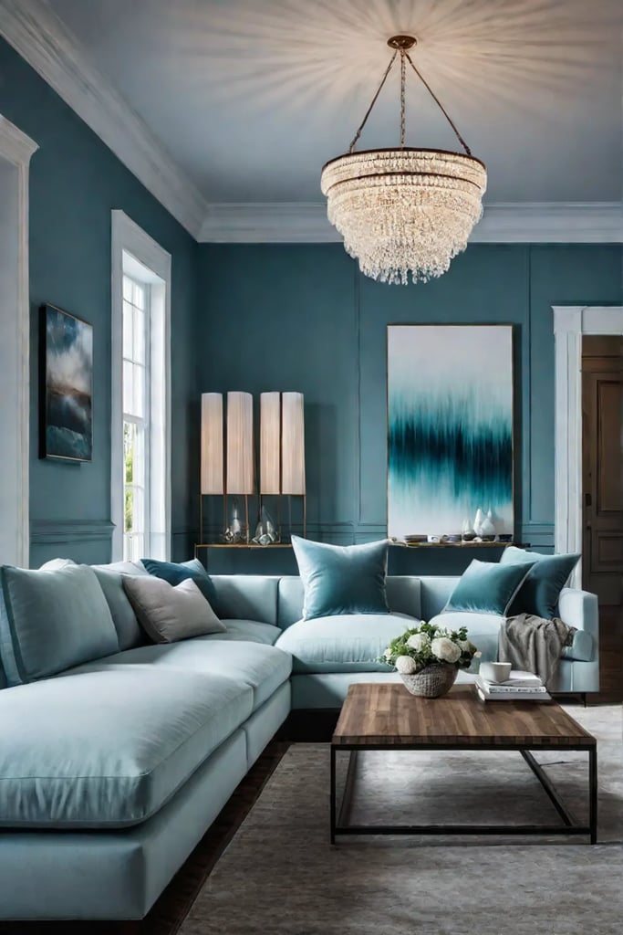 Living room with calming paint colors
