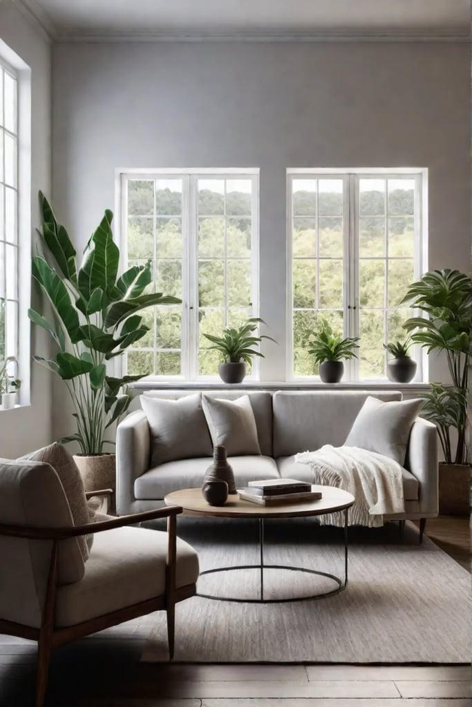 Living room with fireplace and candlelight