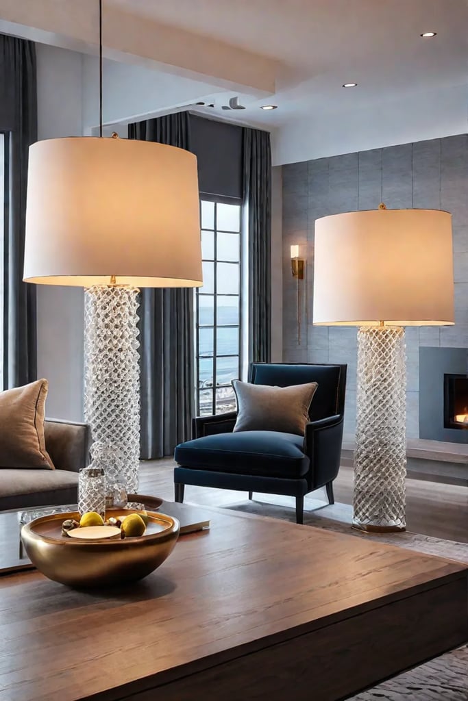 Living room with layered lighting design for functionality and ambiance