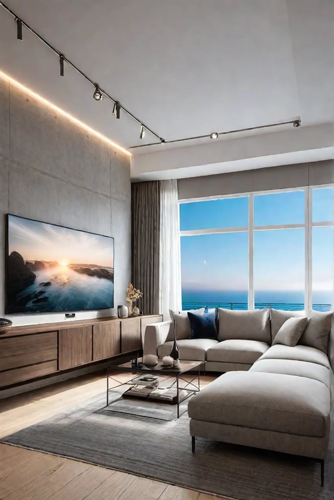 Living room with sectional sofa and gallery wall