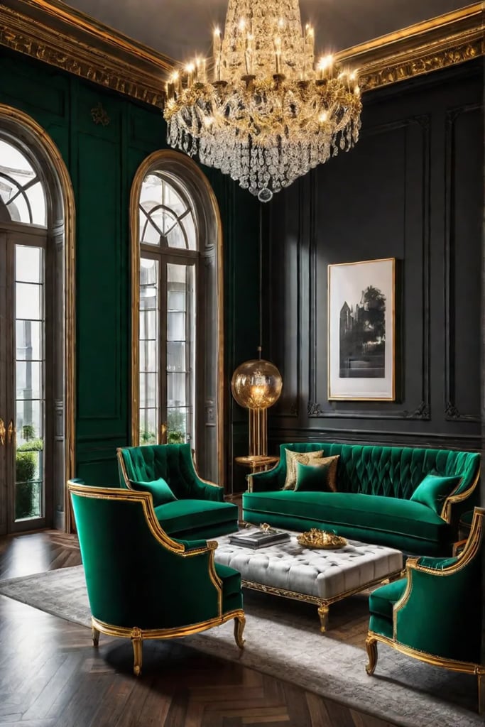 Maximalist opulence living room with rich colors and textures