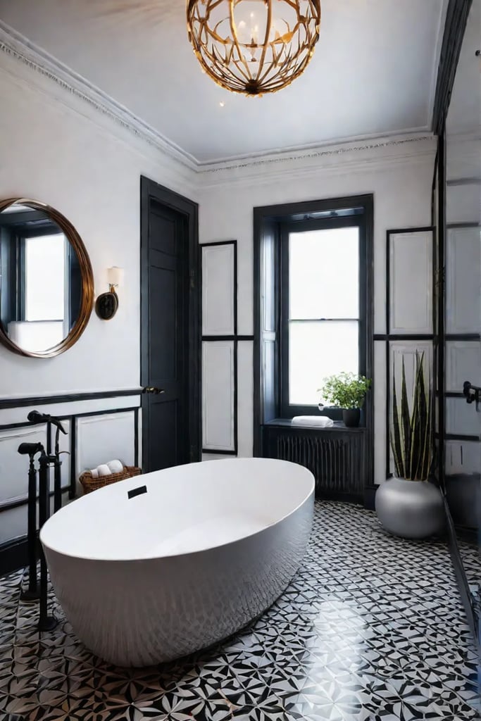 Modern bathroom with unique accents