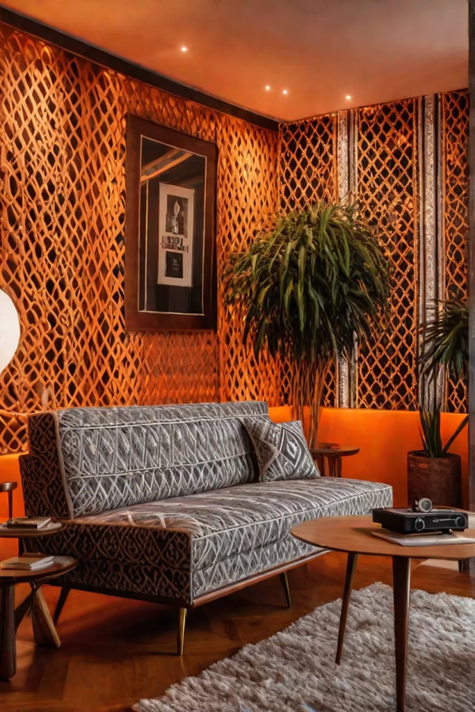 Retro chic living room with nostalgic atmosphere