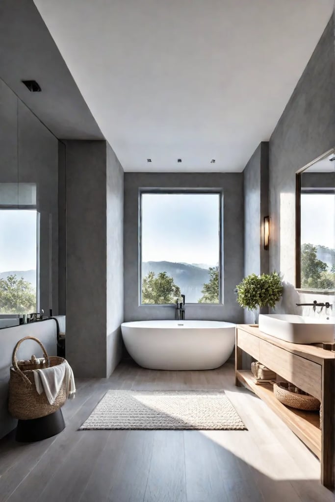 Small bathroom with bathtub and window