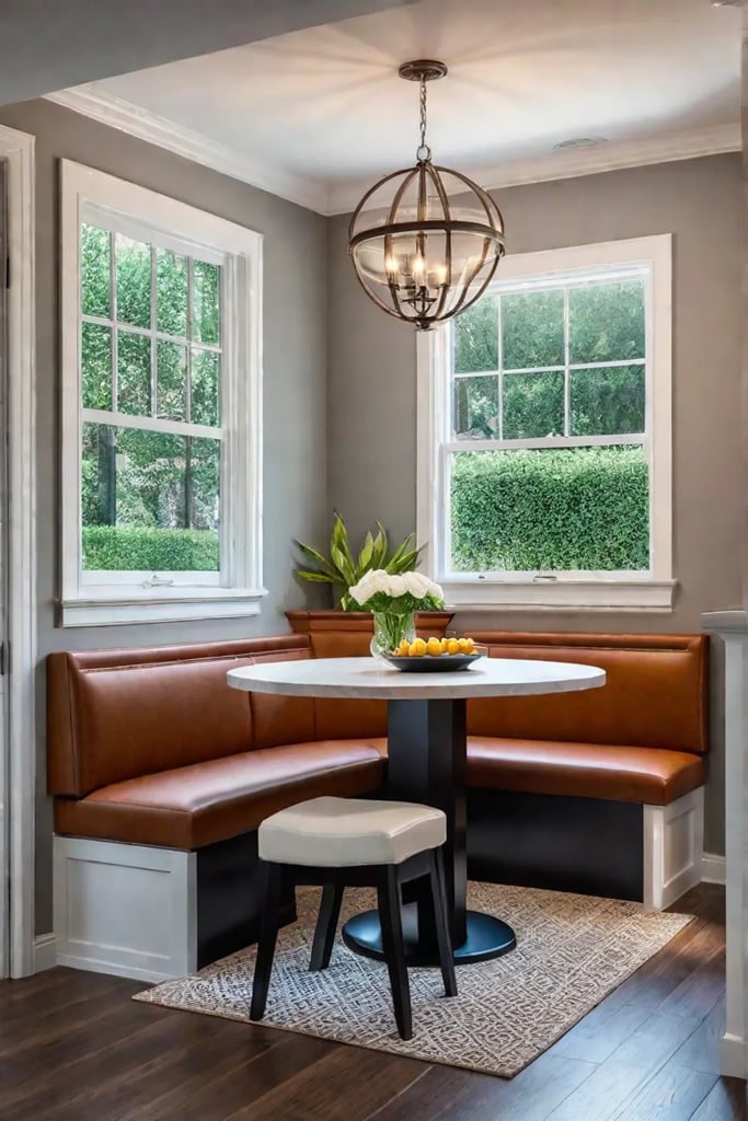 Small kitchen with a spacesaving breakfast nook and storage