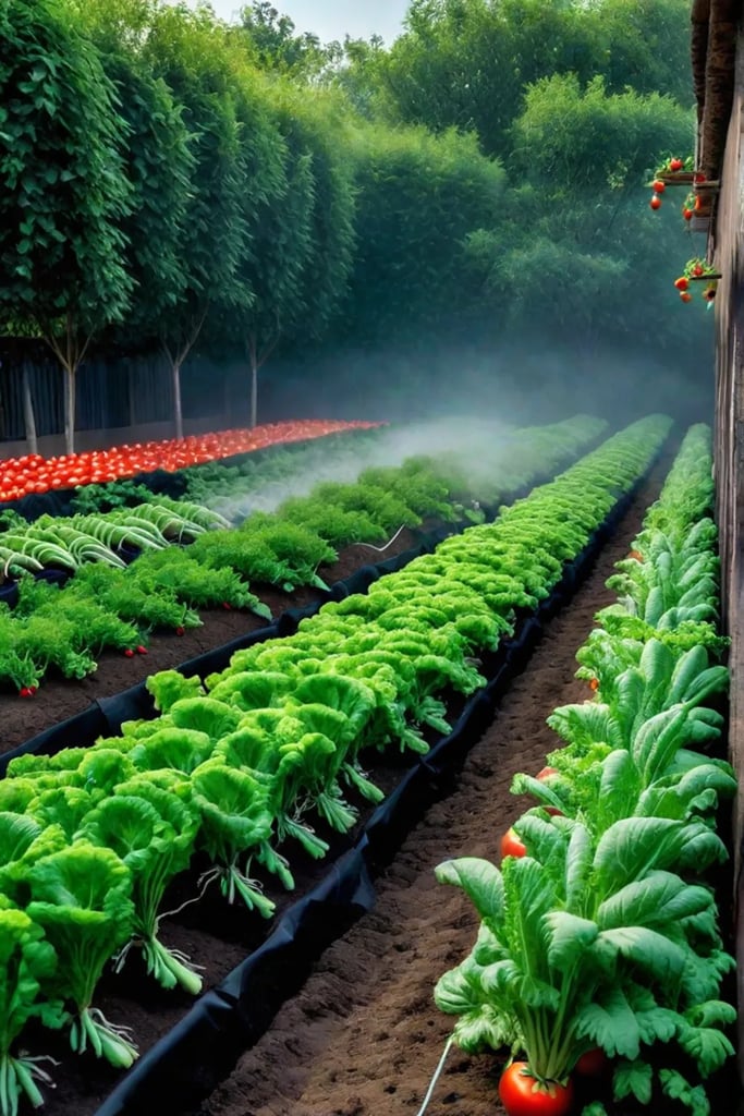 Thriving vegetable garden showcasing companion planting techniques