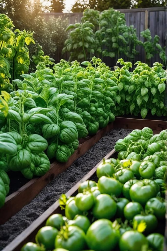 Tomato and basil companion planting for enhanced flavor and growth