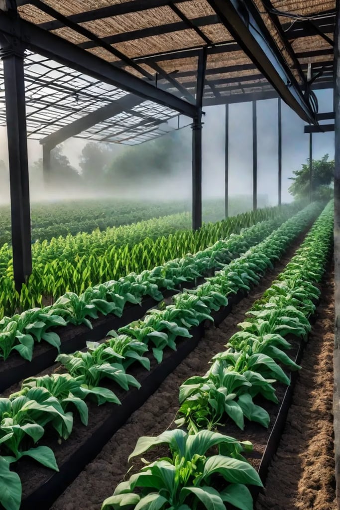 Vegetable garden with beans and corn companion planting for space optimization