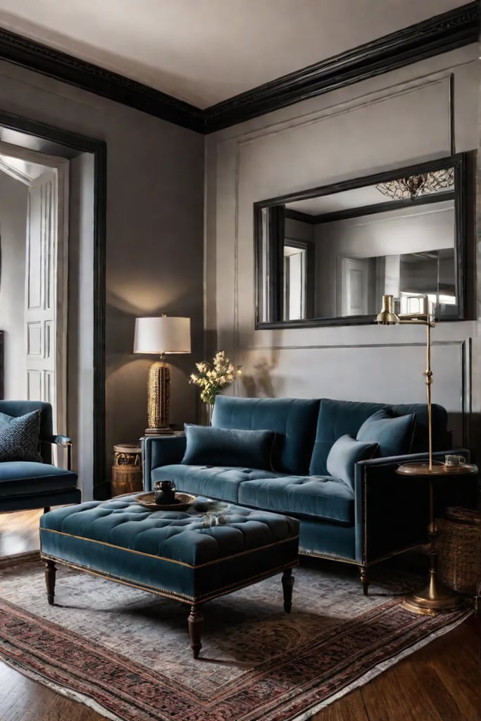 Vintageinspired living room with antique and modern touches