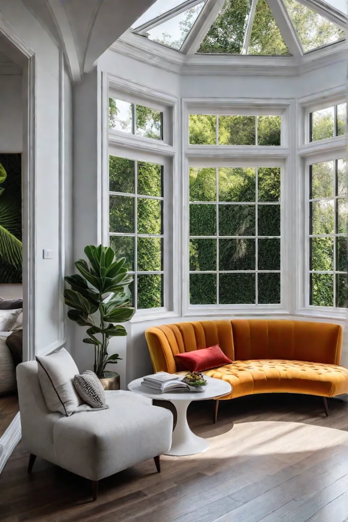 DIY window seat reading nook with garden view