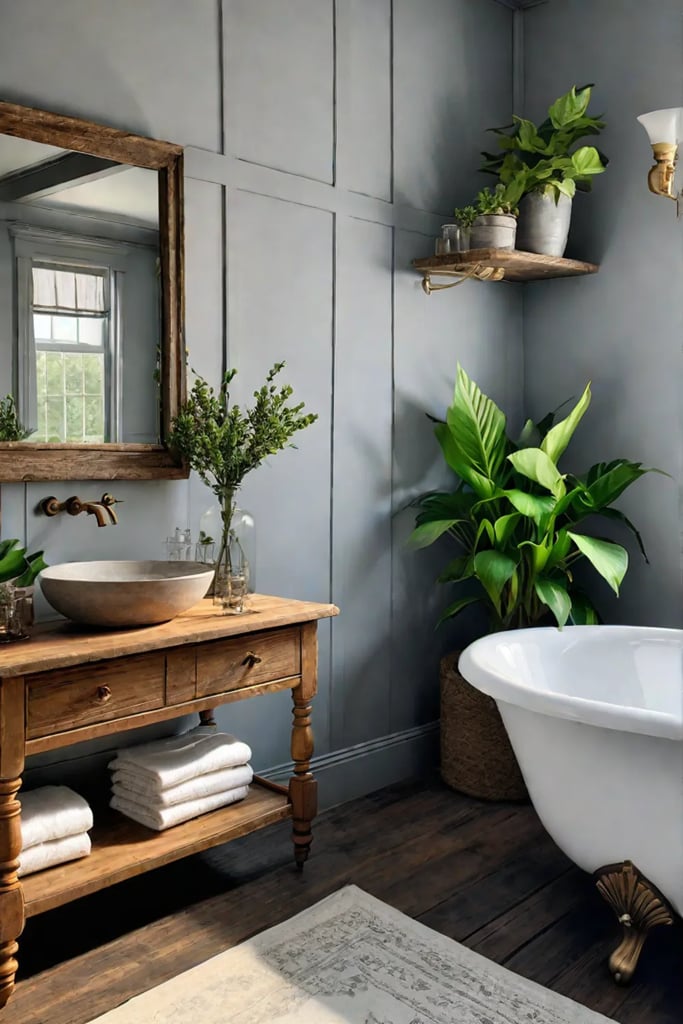 Farmhouse bathroom with vintage accents
