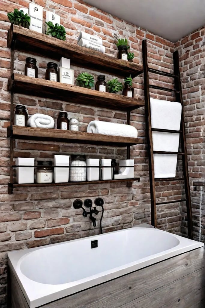 Industrial bathroom decor with rustic and vintage elements