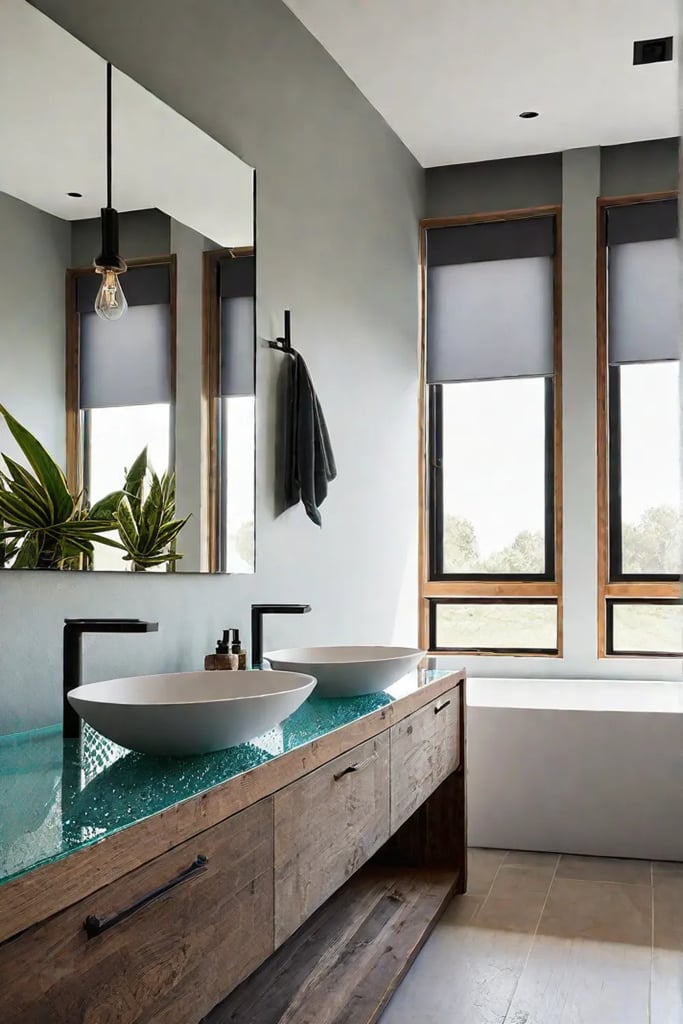 Minimalist bathroom design with natural light