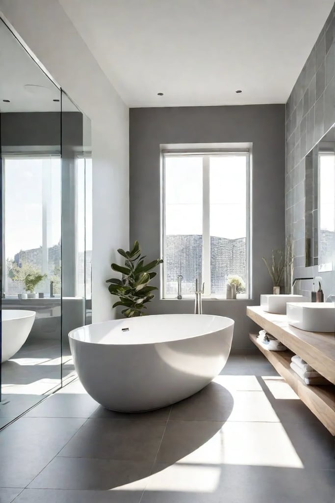 Minimalist bathroom with natural light