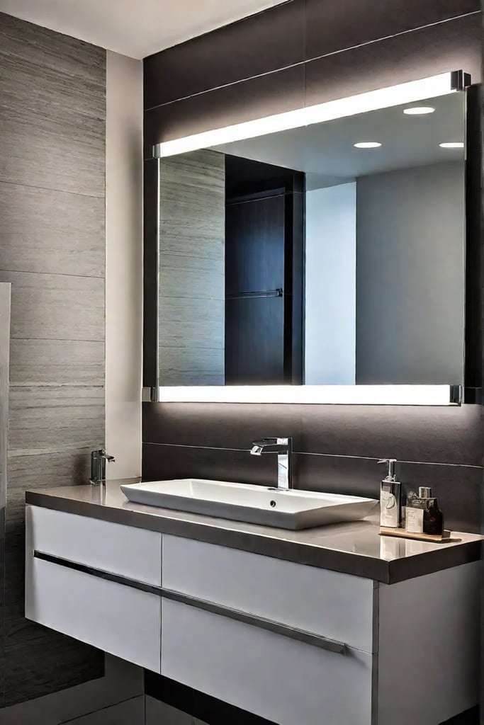 Minimalist vanity with task lighting