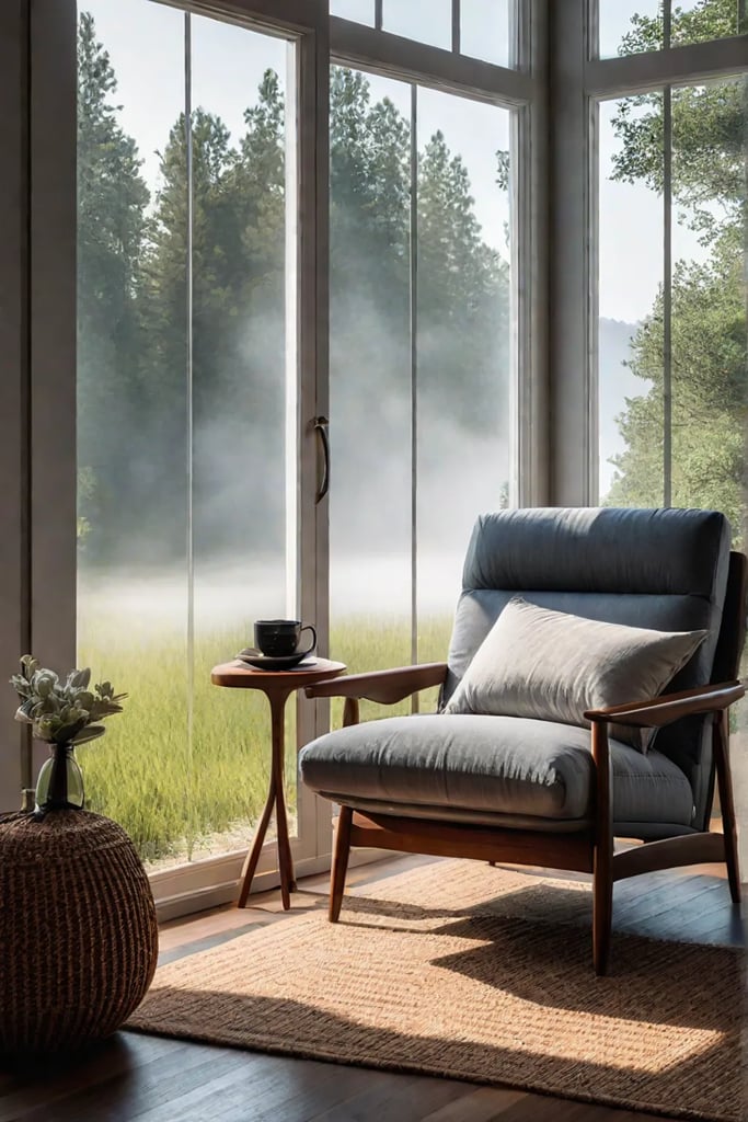 Peaceful reading nook with nature view