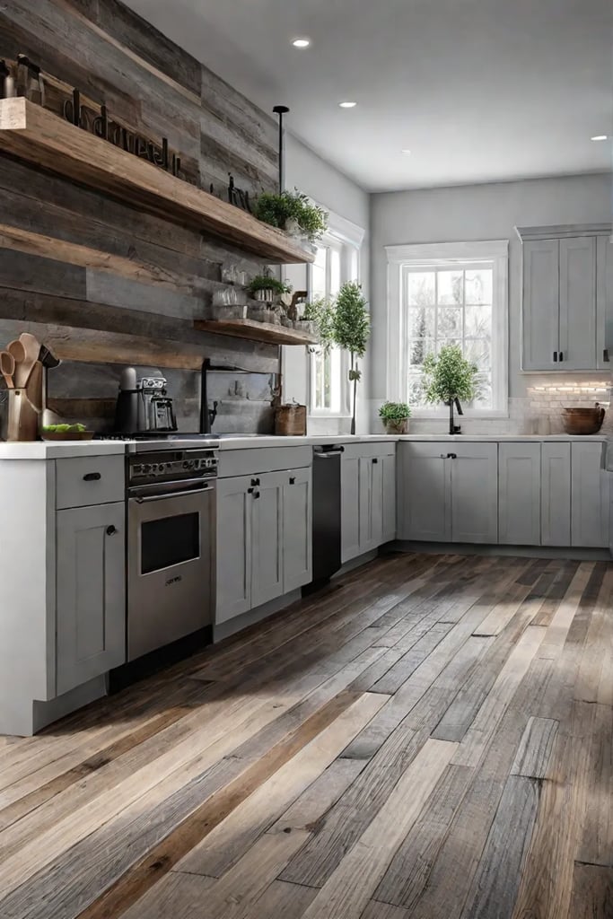 Reclaimed wood backsplash