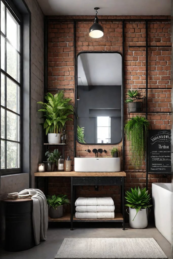 Small bathroom decor with metal accents