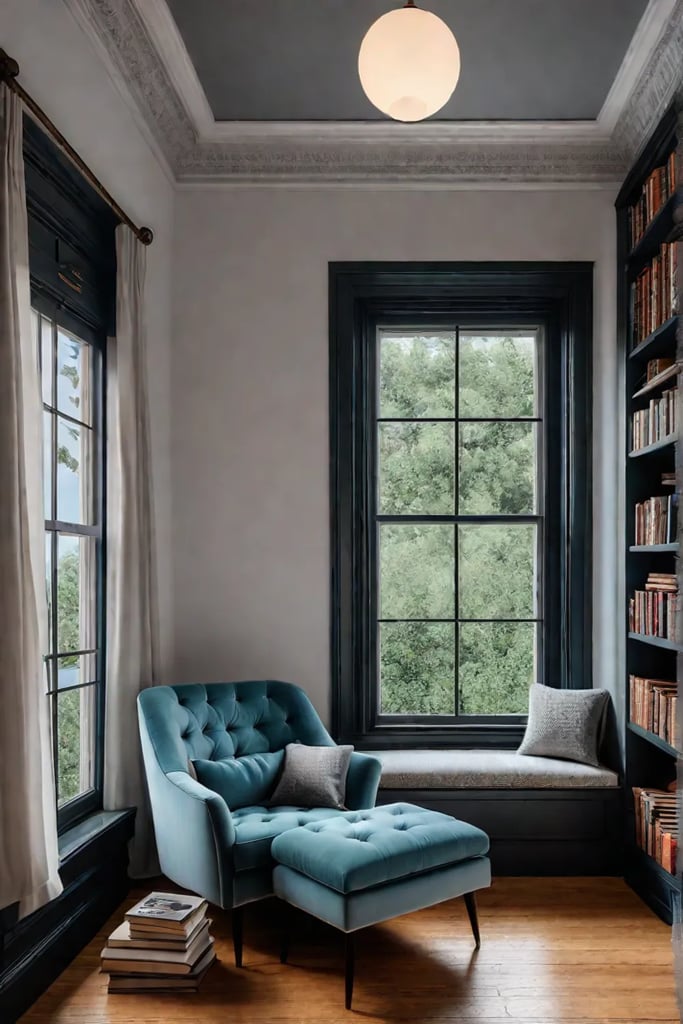 Utilizing vertical space for a cozy corner reading retreat