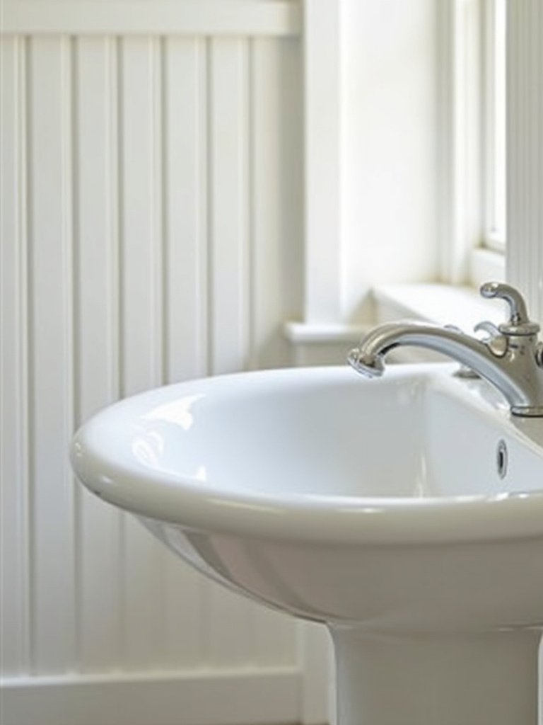 Traditional bathroom featuring a white porcelain pedestal sink.