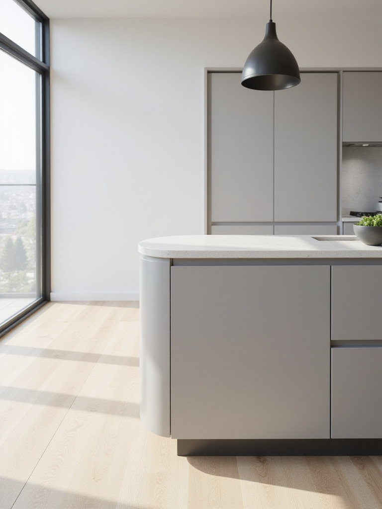 Modern kitchen with floating island design