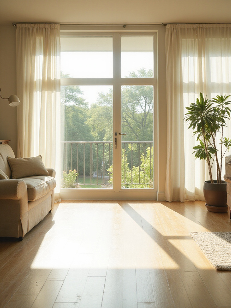 Bright and airy living room filled with natural sunlight