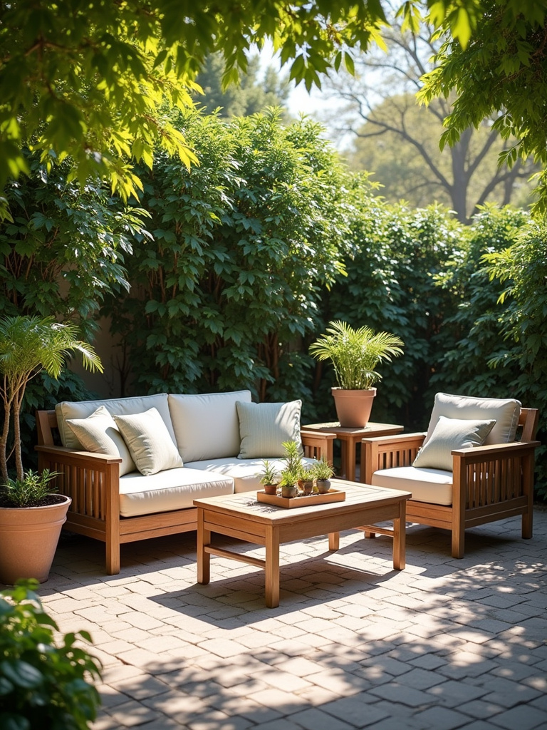Comfortable and chic patio furniture set on a sunny patio