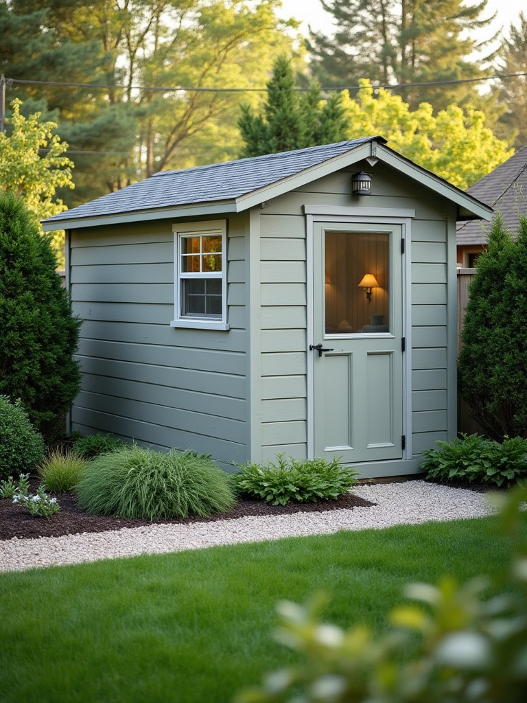 Functional backyard shed for garden tool and equipment storage