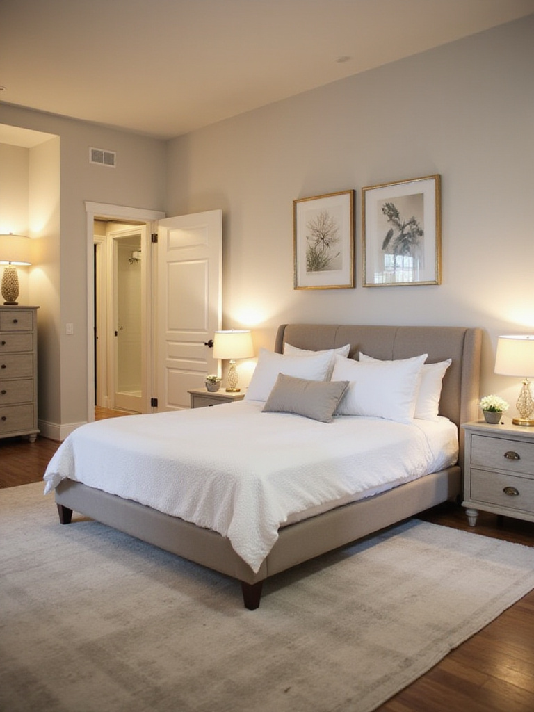 Bedroom arrangement showcasing optimal traffic flow around furniture