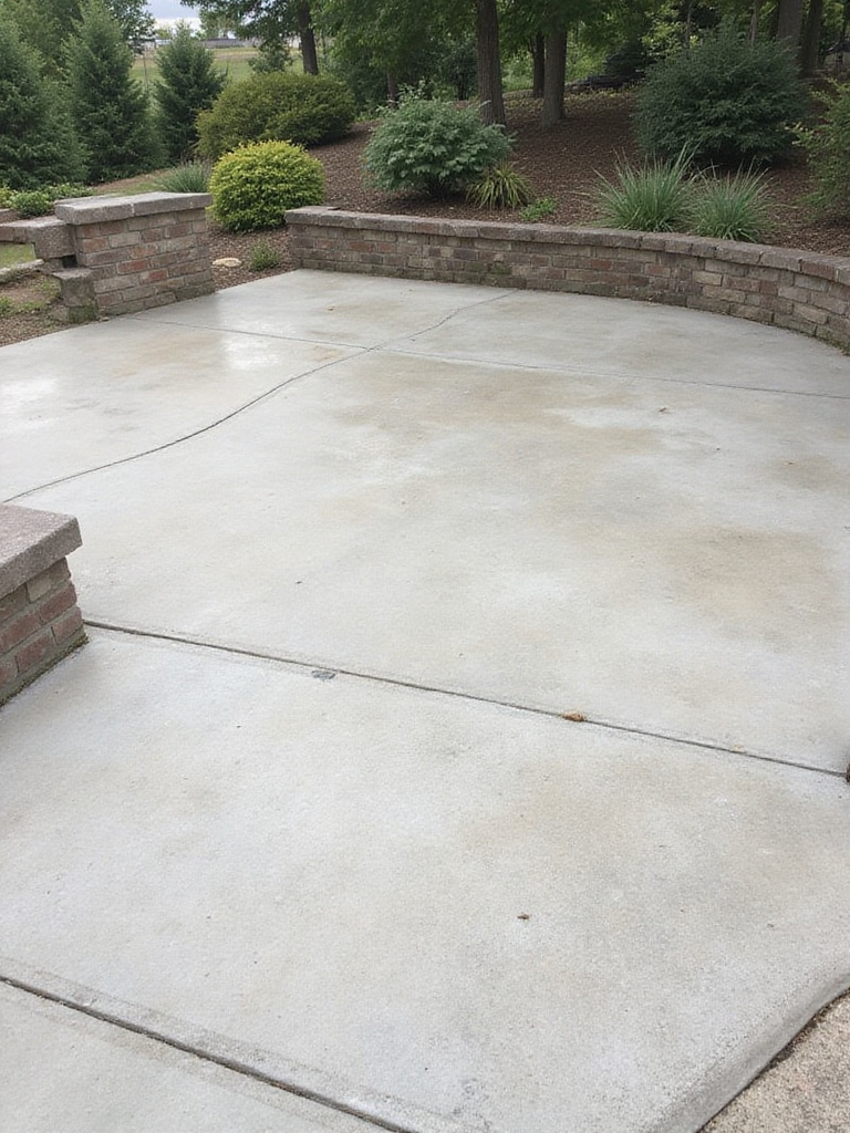 Freshly cleaned patio surface ready for decoration