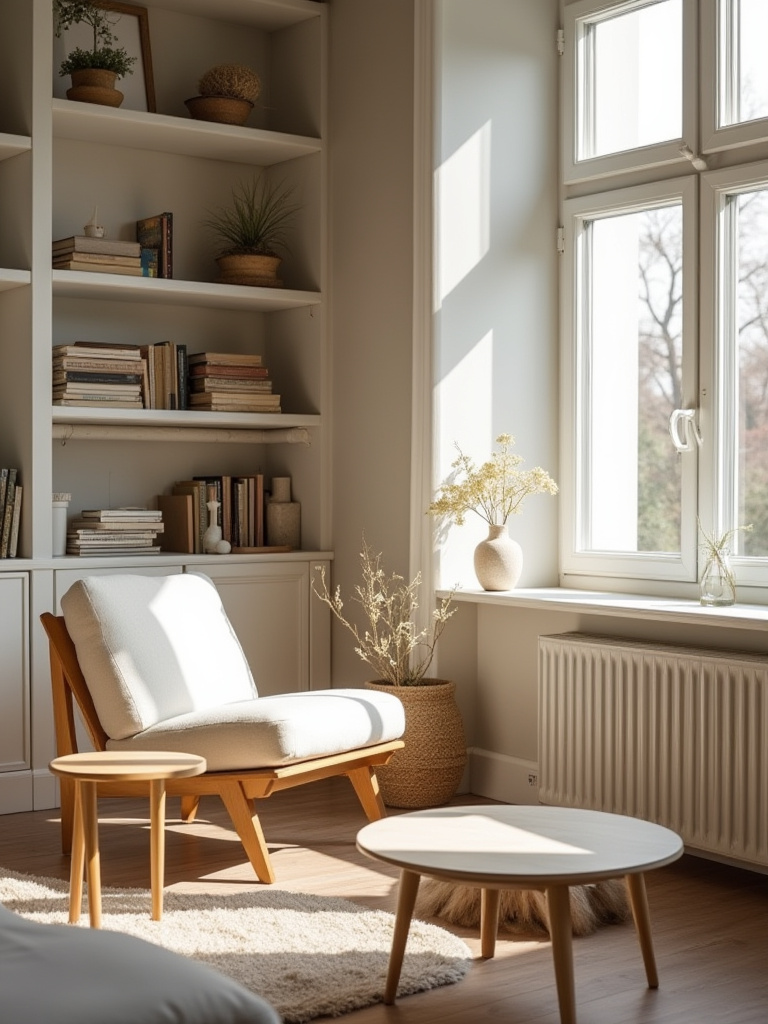 Serene and organized apartment interior showcasing decluttering benefits