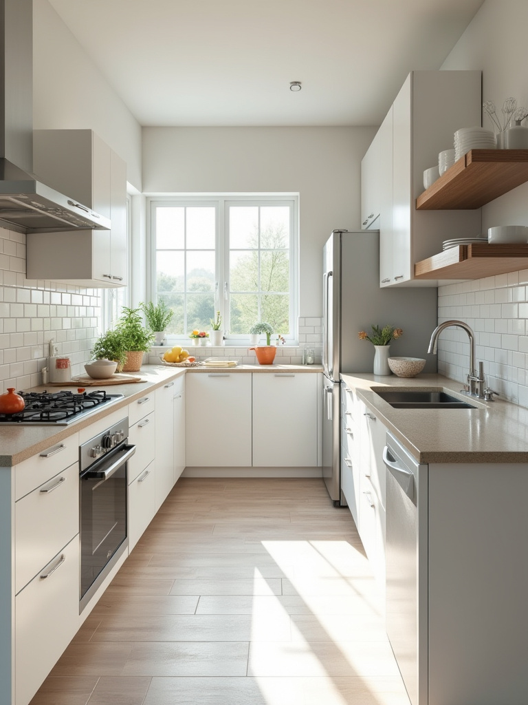Modern kitchen layout showcasing dedicated zones for culinary workflow