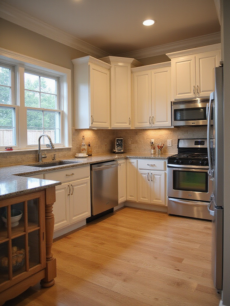 Modern L-shaped kitchen design with advanced corner storage solutions