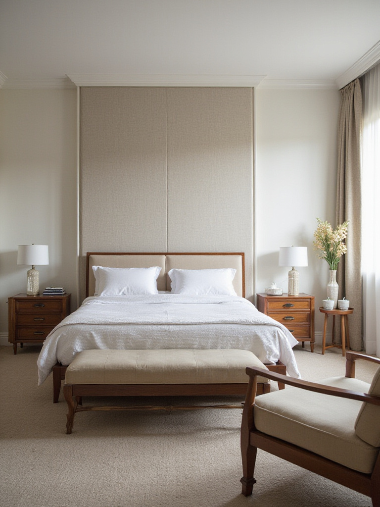 A well-arranged bedroom showcasing strategic furniture layout for optimal flow
